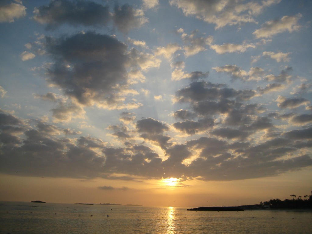clouds wwater sunset